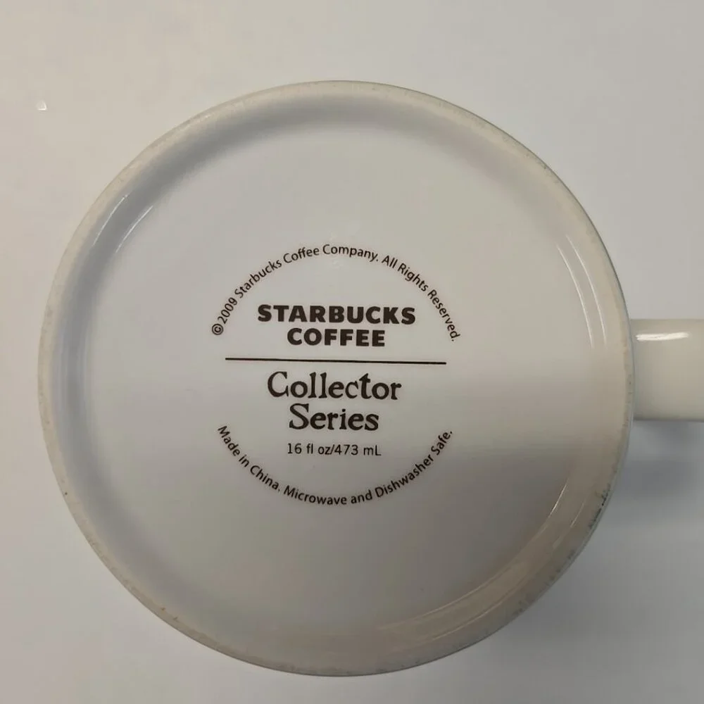 Starbucks Coffee Collector Series Boston Global Icon 16 Oz Mug Cup 2009 Green